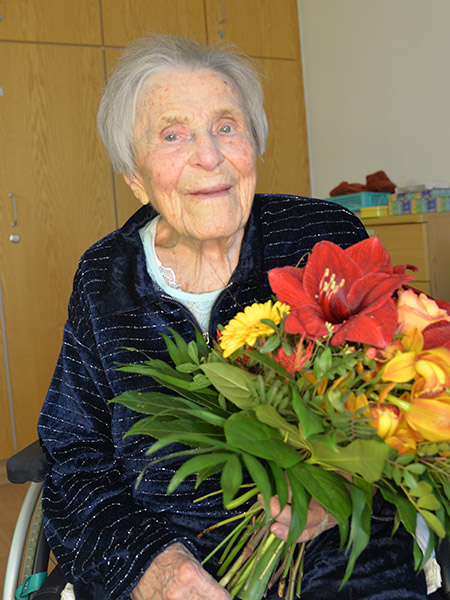 Frieda Leyrer im Pflegezentrum des Klinikums in Ebermannstadt
