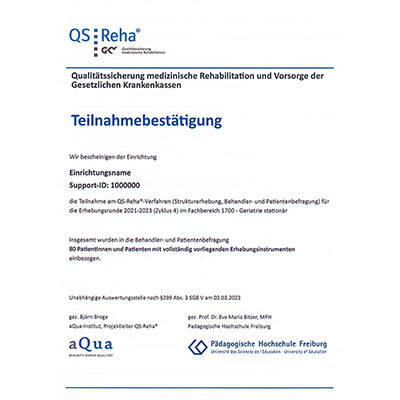 Fränkische Klinik Schweiz - Zertifizierte Qualität