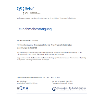 Fränkische Klinik Schweiz - Zertifizierte Qualität